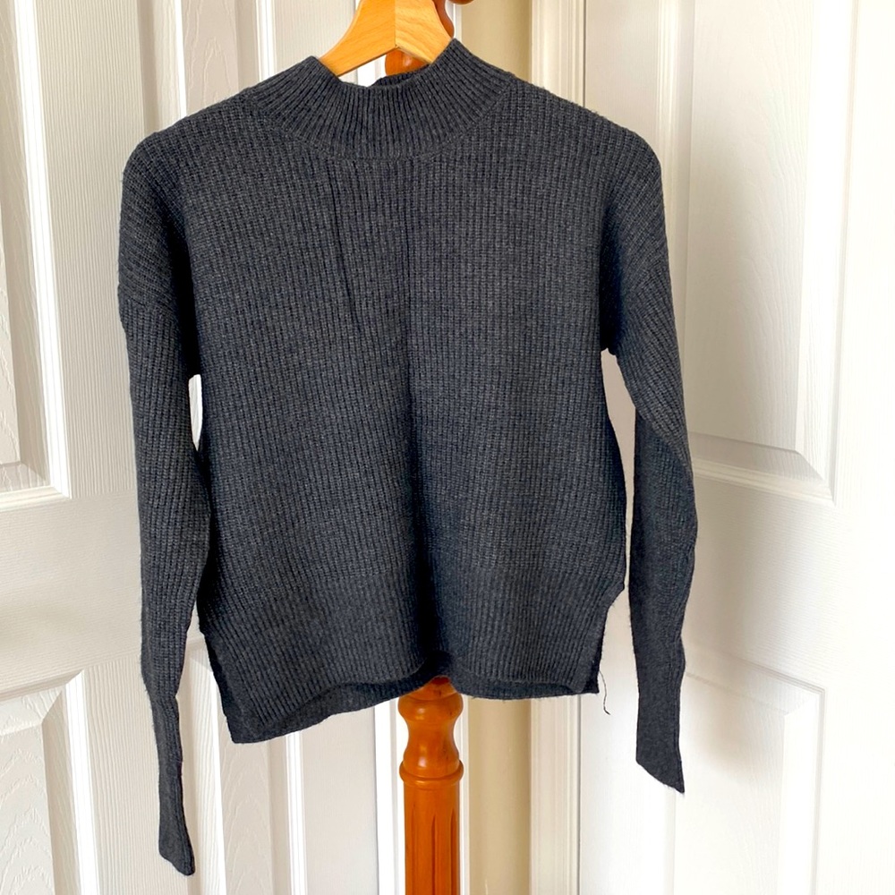 Hippie Rose Gray Mock Neck Sweater